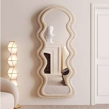 BOJOY 63x24 Irregular Wavy Mirror for Stylish Spaces