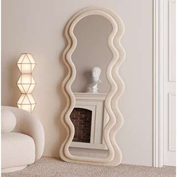 BOJOY 63x24 Irregular Wavy Mirror for Stylish Spaces