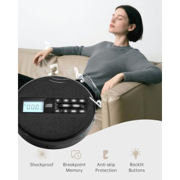 Portable CD Player with Speakers - Ideal for Home & Gifts