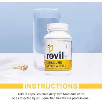 drinkwel WELESSENTIALS Liver and Herbal Support - 90 Vegetarian Capsules - Revil Dietary Supplement with Organic Milk Thistle, Burdock Vitamin C - Gluten-Free