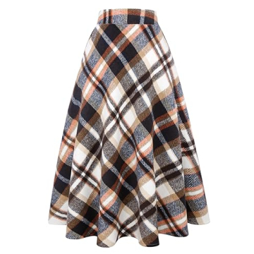 Long Plaid Skirts for Women Trendy 2023 Fall Fashion Teacher Outfits Winter Flannel Clothes High Wai...