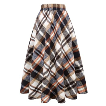 Stylish Long Plaid Maxi Skirt for Women | Warm & Trendy