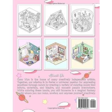 Pocket Room: Coloring Book Features Tiny, Cozy, Beautiful & Peaceful Rooms Illustrations for Relaxation and Stress Relieving