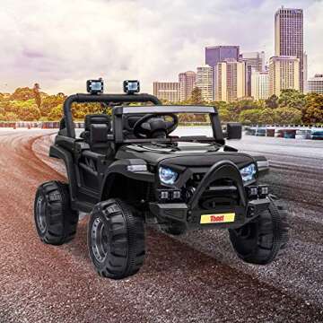 TOBBI 12v Kids Ride On Truck with Remote Control, Battery Powered Ride on Toy Car w/Music, MP3, Safe...