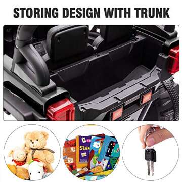 TOBBI 12v Kids Ride On Truck with Remote Control, Battery Powered Ride on Toy Car w/Music, MP3, Safety Belt, Black