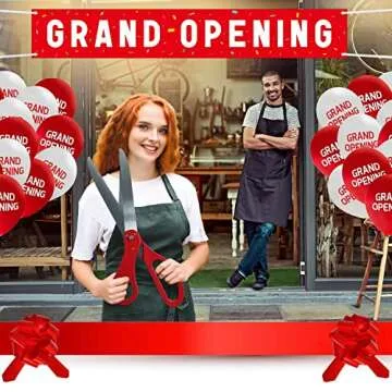 Grand Opening Ceremony Kit with Giant Scissors and Decorations