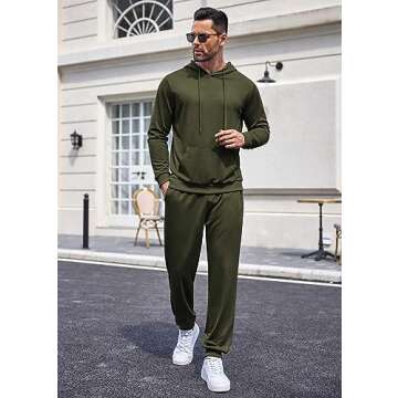 COOFANDY Men's Stylish Lightweight Jogging Suit Sets Hoodie and Sweatpants