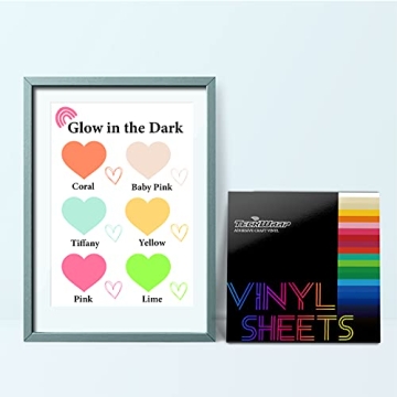 TeckWrap Glow in Dark Neon Vinyl 12x12 Sheets for Crafts