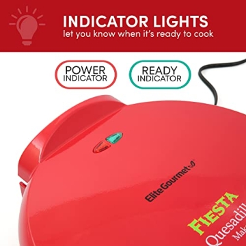 Elite Gourmet Electric 11" Quesadilla Maker for Snack Lovers