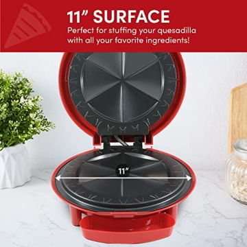 Elite Gourmet Electric 11" Quesadilla Maker for Snack Lovers