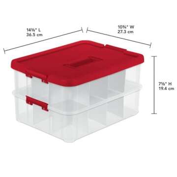 Sterilite 12-Pack Ornament Storage Box - 24 Compartments
