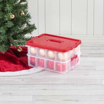 Sterilite 12-Pack Ornament Storage Box - 24 Compartments