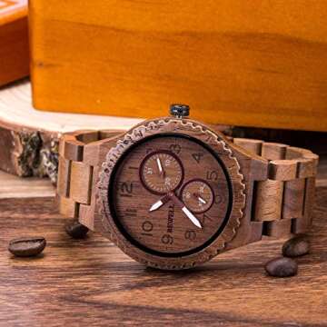 BEWELL Men's Eco-friendly Wood Quartz Watch - Stylish Design
