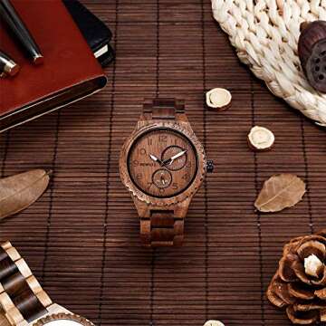 BEWELL Men's Eco-friendly Wood Quartz Watch - Stylish Design