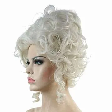 Classic 18th Century Baroque Marie Antoinette Wig Ladies Adult Halloween Cosplay Accessories Silver(Silver)