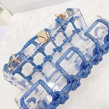 Clear Rhinestone Clutch for Women | Elegant Evening Purse
