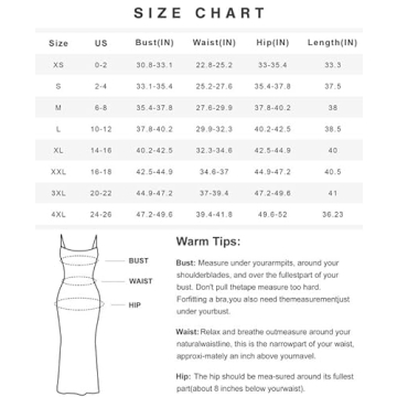 Popilush Red Summer Dress Built-in Shapewear Maxi Bodycon
