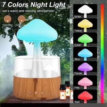 Mriykio Rain Cloud Humidifier with Essential Oils and Lights