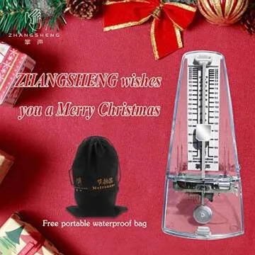 ZHANGSHENG T710 Mechanical Metronome for Loud Sound Piano Drum Violin Guitar Bass, Track Tempo and Beat (Transparent)