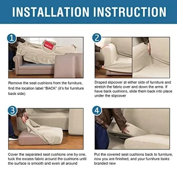 H.VERSAILTEX 4 Piece Stretch Slipcovers for Sofas
