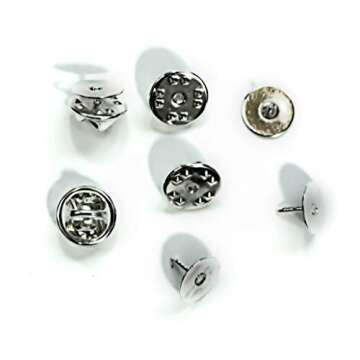 ALL in ONE Butterfly Clutch Tie Tacks Pin Backs with Blank Pins for DIY Craft (Silver 100 Pairs)