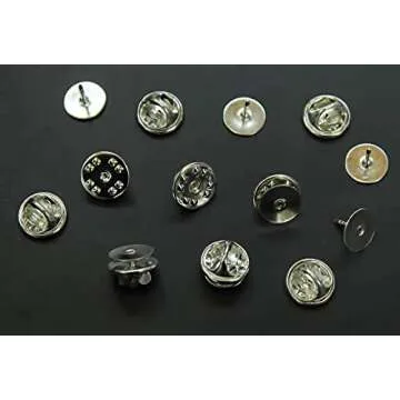 ALL in ONE Butterfly Clutch Tie Tacks Pin Backs with Blank Pins for DIY Craft (Silver 100 Pairs)