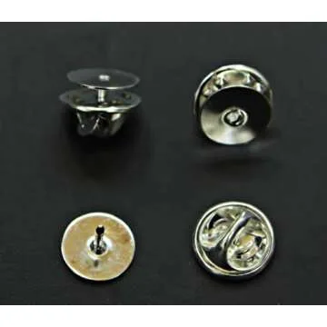 ALL in ONE Butterfly Clutch Tie Tacks Pin Backs with Blank Pins for DIY Craft (Silver 100 Pairs)