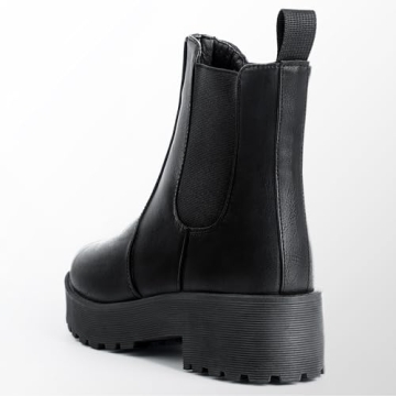 MUSSHOE Women's Chunky Heel Chelsea Boots for Winter