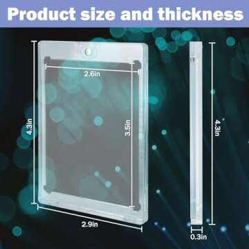 TORONTOKYO 100ct Magnetic Card Holders for Trading Cards, 35PT Baseball Card Holder Protector Hard P...