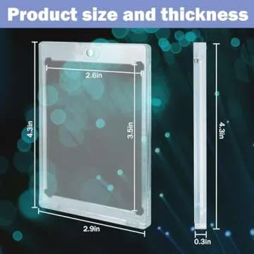 TORONTOKYO 100ct Magnetic Card Holders for Trading Cards, 35PT Baseball Card Holder Protector Hard P...