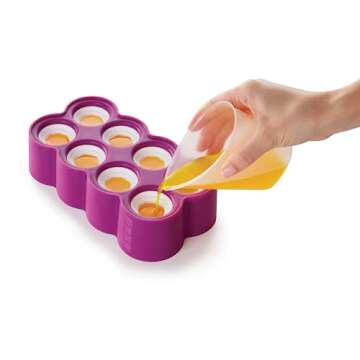 ZOKU Ring Pop Molds - 8 Silicone Popsicle Molds with Reusable Ring Sticks, Makes Gem, Jewel and Heart-Shaped Ice Pops, Easy-Release, BPA-Free