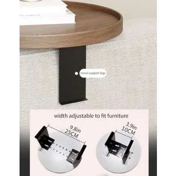 Adjustable Sofa Armrest Tray for Drinks and Snacks
