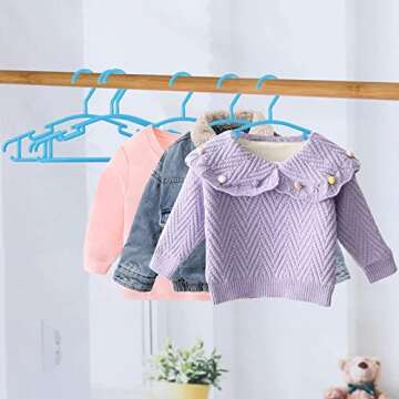 Baby Clothes Hangers,Childrens Colorful Plastic Hangers Small Coat Hangers for Kids,Toddler,Infant,Nursery,Child Closet,120 Pack
