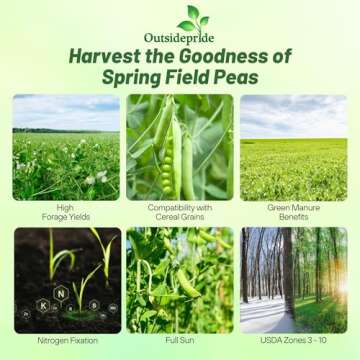 Outsidepride Dundale Spring Field Peas Seeds - 5 lbs. Annual, High-Protein Legume & Cover Crop Seeds...