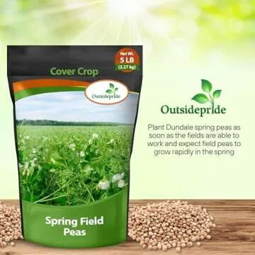 Outsidepride Dundale Spring Field Peas Seeds - 5 lbs. Annual, High-Protein Legume & Cover Crop Seeds for Forage, Food Plot, Gardens & Pastures - Ideal for Improving Soil Health, & Erosion Control