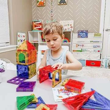 Kids Toys Magnetic Tiles Starter Set Classroom Must Haves, Magnetic Blocks for Toddlers Magnet Building Toys Preschool Montessori Learning Games for 3+ Year Old Boys & Girls