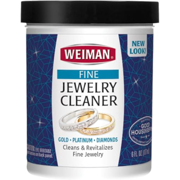 Weiman Fine Jewelry Cleaner Liquid with Cleaning Brush – Restores Shine & Brilliance to Gold, Plat...