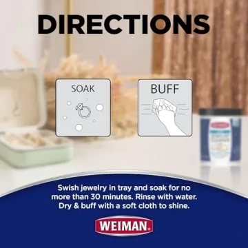 Weiman Fine Jewelry Cleaner Liquid with Cleaning Brush – Restores Shine & Brilliance to Gold, Platinum, Precious Gemstones & Diamond Jewelry, 6 Oz