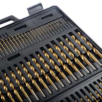 Toolsempire 115pc HSS High Speed Steel Titanium Fractional Letter Number Drill Bit Set