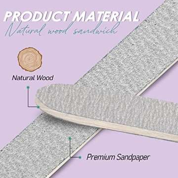 Professional Disposable Zebra Nail Files 100/180 Grit 5" Double Sided Emery Board Manicure Pedicure Tools 50Pcs