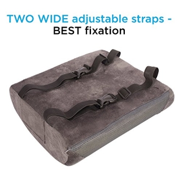 SOFTaCARE Seat Cushion Coccyx Orthopedic Memory Foam and Lumbar Support Pillow, Set of 2, Dark Grey (Grey, 2 pcs)