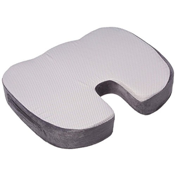 SOFTaCARE Seat Cushion Coccyx Orthopedic Memory Foam and Lumbar Support Pillow, Set of 2, Dark Grey (Grey, 2 pcs)