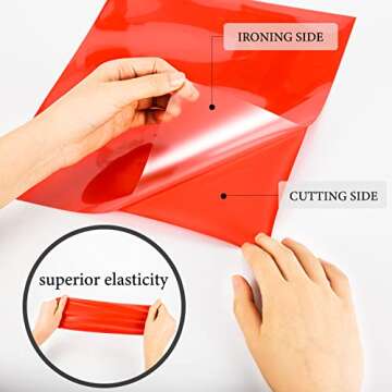 XSEINO HTV Heat Transfer Vinyl for T-Shirts 12"x10" -13Pack Perfect Iron On Vinyl for Cricut, Silhouette Cameo or Heat Press Machine - 9 Assorted Colors Iron on Vinyl(Total 12in*10ft)