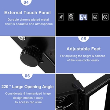 ROVSUN 18 Bottle Wine Fridge with Compressor Cooling