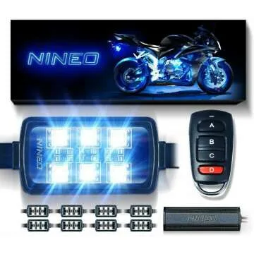NINEO Motorcycle RGB LED Strip Lights - 8 pcs