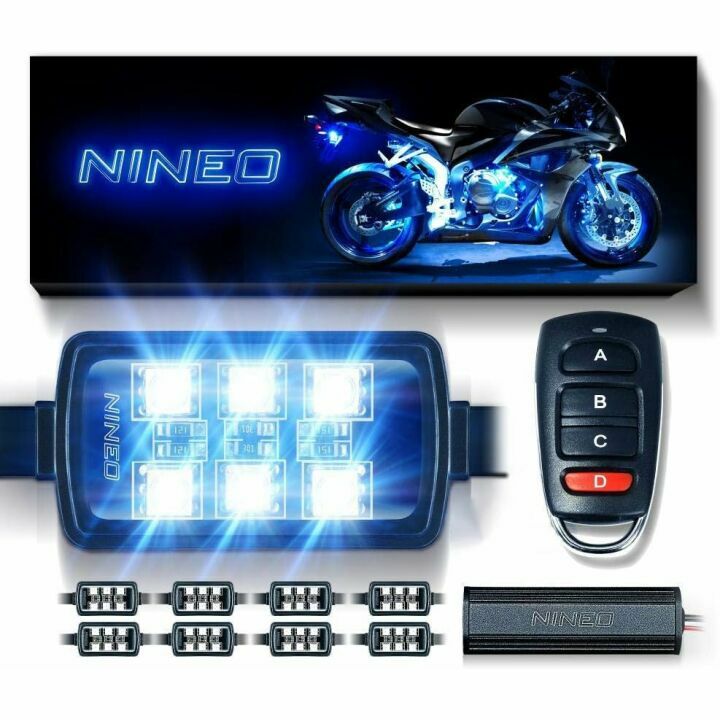 NINEO Motorcycle RGB LED Strip Lights - 8 pcs
