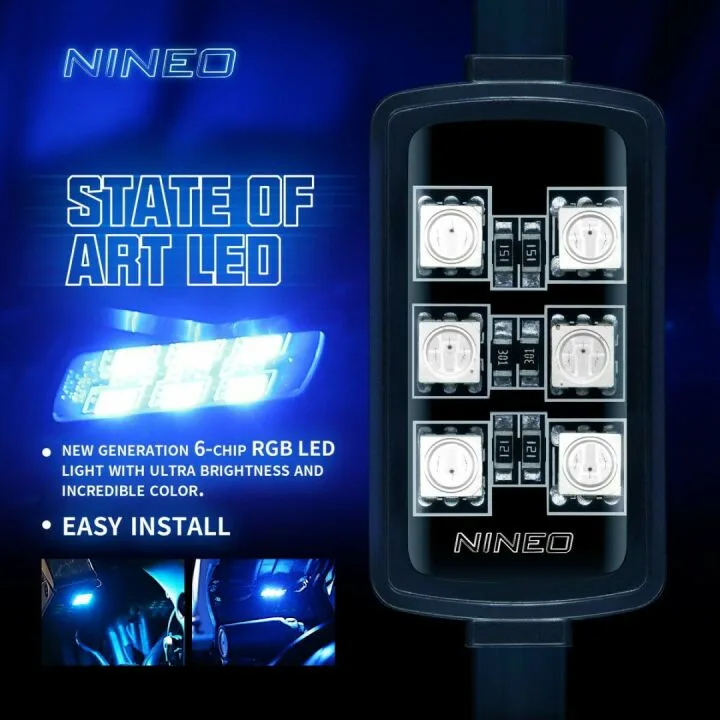 NINEO Motorcycle RGB LED Strip Lights - 8 pcs
