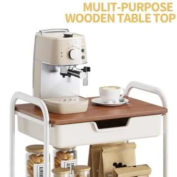 TOOLF 3-Tier Rolling Storage Cart with Locking Wheels