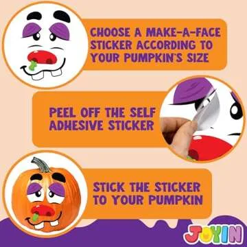 JOYIN Pumpkin Decorating Stickers for Kids' Halloween Fun