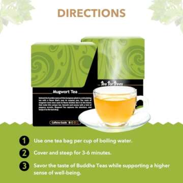 Buddha Teas Organic Mugwort Tea - OU Kosher, USDA Organic, CCOF Organic, 18 Bleach-Free Tea Bag